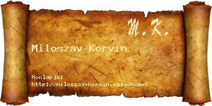 Miloszav Korvin névjegykártya